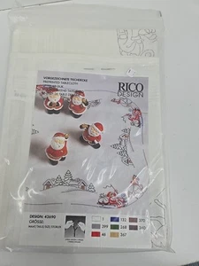 Rico Design PrePrinted Christmas Tablecloth Embroidery Santa Design 42690 NEW - Picture 1 of 6