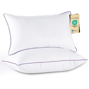 Bed Pillows Standard/Full Size Set of 2, Washable Supportive Bed Pillows with... - Picture 1 of 8
