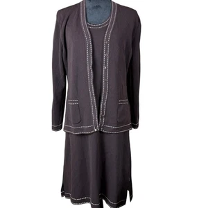 BCBGMAXAZRIA Dress and Cardigan Set - Brown - XL - Picture 1 of 11