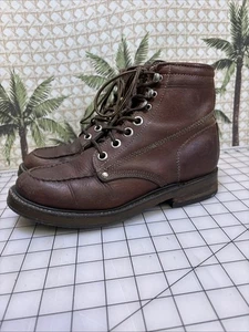 Vintage J Crew Heritage Mokassinnaht Leder Arbeitsstiefel mit italienischen Sohlen Damengröße 8 B - Bild 1 von 24