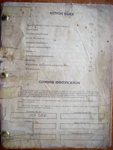 Operation & Maintenance Manual - M-F Model 300 Combine - Picture 1 of 1