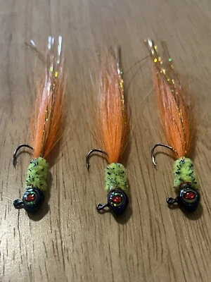 Three hand tied 1/16 crappie jigs  - Image 1 of 3