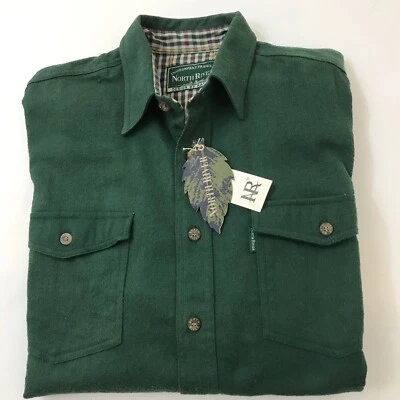 Camisa de franela occidental verde North River Design By Nature para hombre talla mediana nueva con etiquetas Foto 1 de 4