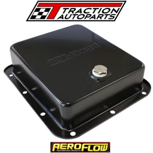 AEROFLOW Black Transmission Pan Suit Ford C4, Deep Pan with drain plug - Picture 1 of 3