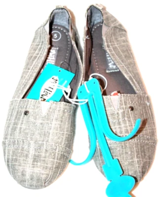 Mad Love женщин Серебряный серый Sommer холст Espadrille без шнурков туфли 5 М - Изображение 1 из 4