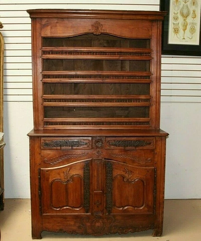 French Antique Renaissance Cupboard Vaisselier cabinet 1700s China Display Cover