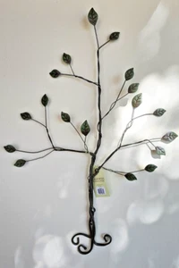 Tree of Life Metal Wall Art Home Decor Green Leaves Leaf Branch Sculpture - Picture 1 of 11