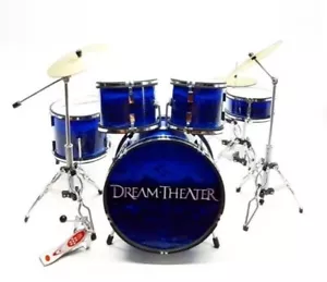 Miniature Drum Set Blue Musical Instruments Display Signature Gift Handmade 1/6 - Picture 1 of 4