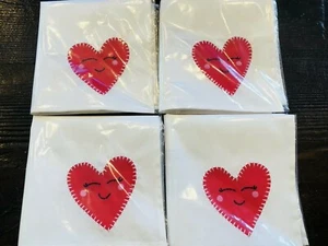 Pottery Barn Kids Valentines Day Heart Napkins Set Of 4 New Sold Out Red White - Picture 1 of 4