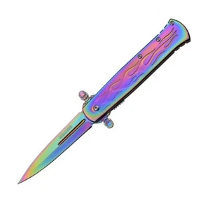 TAC Force Folding Blade, 3.75in Rainbow Titanium Stainless Steel Handle TF-873RB - Picture 1 of 1