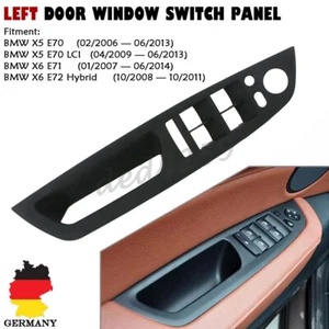 Links Türgriff Innen Fensterschalter Abdeckung Schwarz Für BMW X5 E70 X6 E71 E72 - Afbeelding 1 van 9