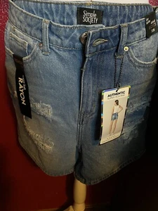 Simple Society Women's Lovely Denim Shorts Waist Size 7/28 Roxy Rose - Picture 1 of 6