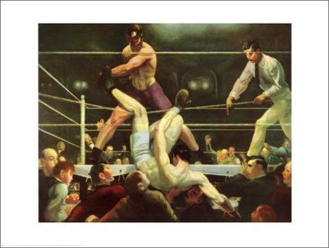Classic Boxing Art JACK DEMPSEY VS FIRPO (1923) by Bellows Premium POSTER Print Cover