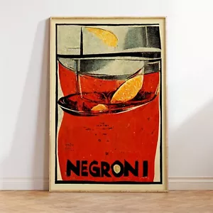Mid-Century Modern Negroni Poster | Vintage Liquor Ad Print | Retro Bar Wall Art - Picture 1 of 5