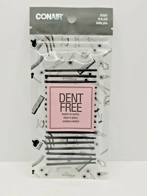 Conair Bobby Pins Dent Free Black 18 Ct leaves no marks stays in place - Image 1 of 3
