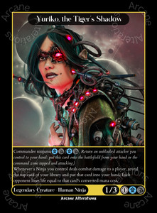 Yuriko, the Tiger's Shadow - High Quality Altered Art Custom Cards