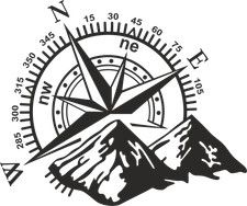 2x MOTORHOME CAMPER VAN CARAVAN / STICKERS /DECAL / GRAPHIC / COMPASS MOUNTAINS/