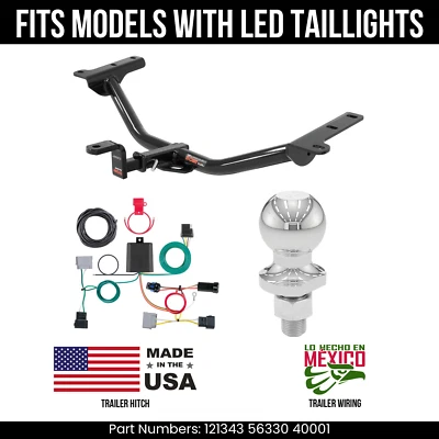 Para 11-20 Dodge Journey Trailer Hitch 4 pinos fio 178" ajuste de bola com corte de cauda de LED - Imagem 1 de 4