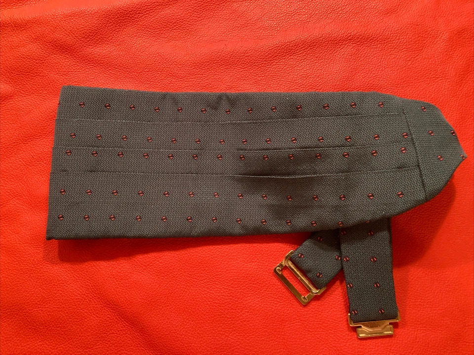 Robert Talbott "Britches" 100 % seda cummerbund verde azulado parisino usado Foto 1 de 4