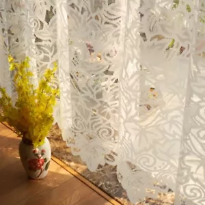 Lace Door Curtains French Country Cutwork Window Panel Room Divider Decor Modern - Picture 1 of 10