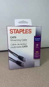 Cable de transmisión de red Staples Cat6 3' Cat 6 nuevo - Imagen 1 de 7