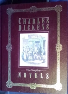 TV COMPLETE WORKS CHARLES DICKENS NOVELS BONDED LEATHER 2429 PAGES 5 KG 28 X 22 - Picture 1 of 7