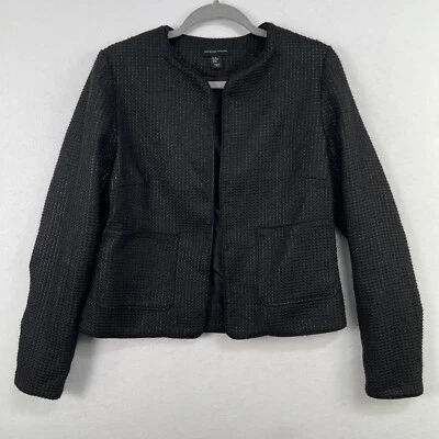Chaqueta Blazer de Noche Adrienne Vittadini Negra Frente Abierto Manga Larga para Mujer M Foto 1 de 4