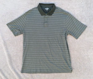 Men Glacier Polo Lightweight 3 Button Green Striped Active- 2XL - Picture 1 of 6