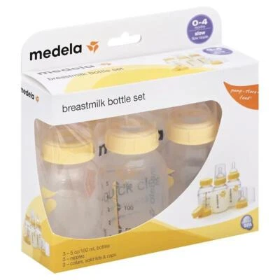 Conjunto de garrafa de leite materno Medela fluxo lento 0-4 meses - Imagem 1 de 4