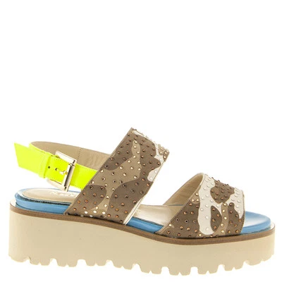 Auténticas sandalias de cuero de diseñador italiano Nando Muzi multicolores nuevas Foto 1 de 4