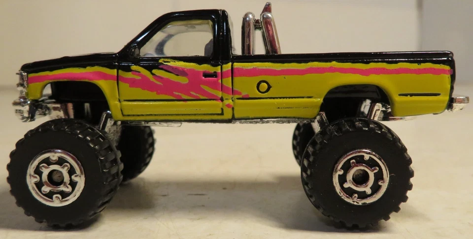 СПИЧЕЧНЫЙ КОРОБОК ЖЕЛТАЯ КОРОБКА NO72 CHEVY K-1500 ПИКАП поднятый отдельный игрушечный грузовик Chevrolet - Изображение 1 из 4