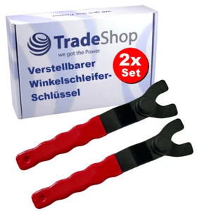 2x Winkelschleifer Zweilochschlüssel Schraubenschlüssel mit rutschfestem Griff - Bild 1 von 4