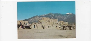 Taos, New Mexico Mid Century Postkarte / Taos Indianer Pueblo / Nord Pueblo - Bild 1 von 2