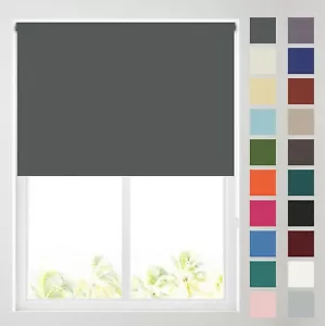 Plain Coloured Thermal Blackout Roller Blinds, Various Colours- FREE CUT TO SIZE - Picture 1 of 91