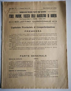 Bollettino quindicinale Federazione Provinciale Fascista Agricoltori Modena 1934 - Picture 1 of 1