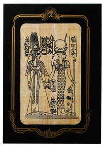 3 Papyrus Postkarten "Isis & Nefertari" - ägyptischer Papyrus - von PGI-Shop - Bild 1 von 6