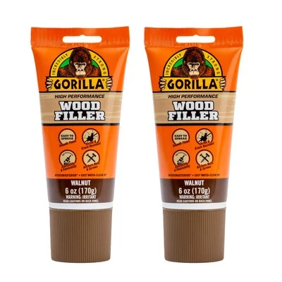 Gorilla Wood Filler 2 Pack Walnut All Purpose Water Resistant Repair Putty 80... - Image 1 of 4