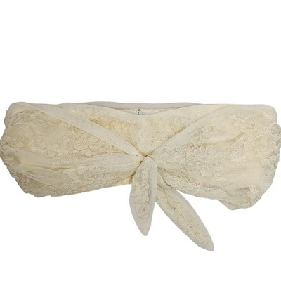 Free People Lace Bralette Bandeau Strapless Top Cream Size 8 - Image 1 of 4