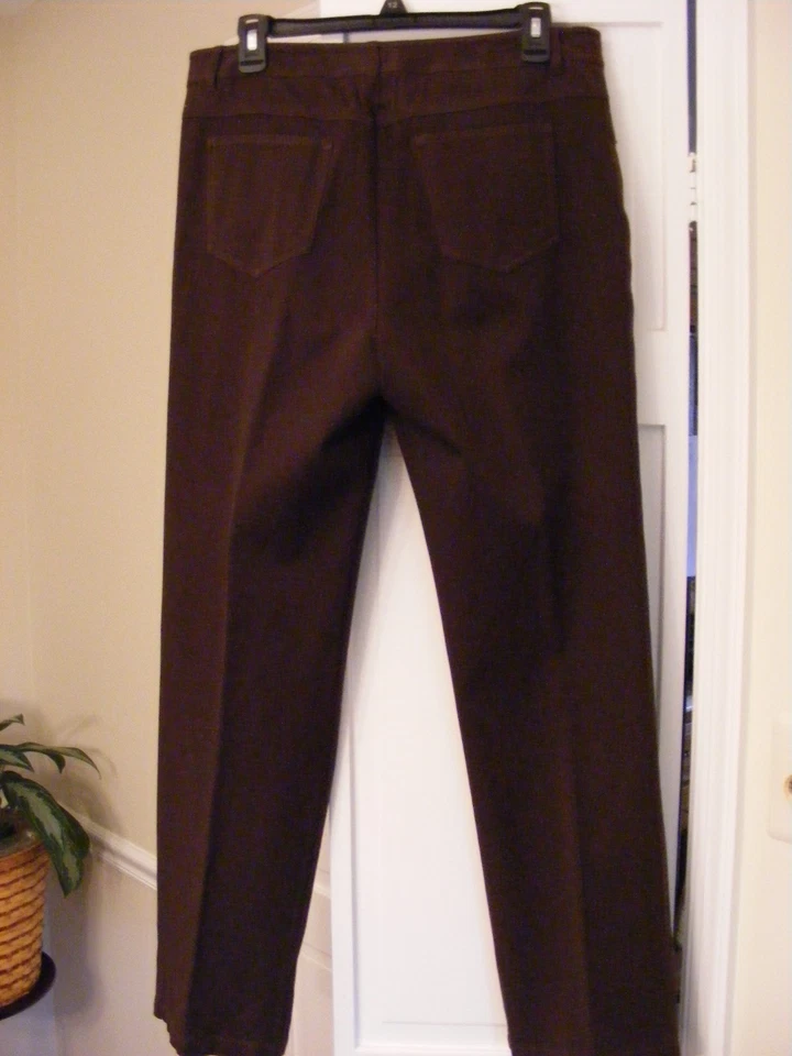 Peck & Peck Weekend 5 pocket STRETCH PANTS-Womans Size 10-BROWN-Cotton & Spandex - Image 1 of 4