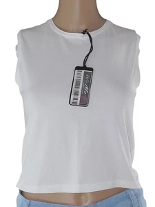 Max Mara T Shirt Da Donna Bianca Taglia M Senza Manica In Cotone New Penny - Imagen 1 de 12
