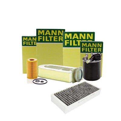 Mann-Filter Air Cabin Fuel Engine Oil Filter Kit For Mercedes-Benz ML250 - Image 1 of 2