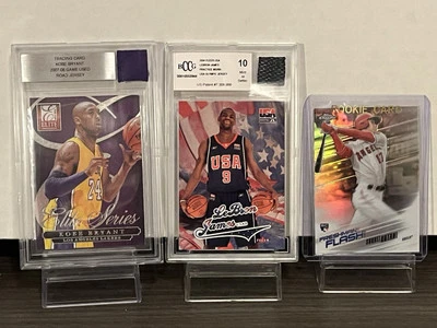 КАРТОЧКИ 2018 SHOHEI OHTANI ДЕБЮТАНТ ХРОМ + КОБИ БРИАНТ И ЛЕБРОН ДЖЕЙМС ДЖЕРСИ ОЦЕНКА - Изображение 1 из 3