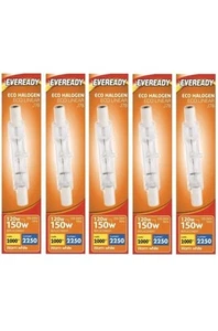 5 x Eveready LINEAR 78mm R7s 150W - 2250 Lumens Halogen Bulbs Dimmable 240V J78 - Picture 1 of 2