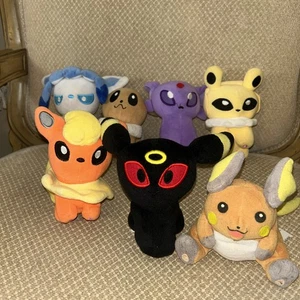 Lot Of 7 Pokémon Center Pokedoll Plush Toy Series Eevee Set  95-2013 Collectible - Picture 1 of 15