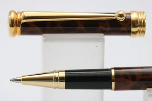 Vintage Executive Brown Marble Rollerball Pen, GT (New Refill Fitted) - Picture 1 of 4