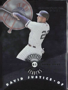 Tarjeta de béisbol Donruss Longball Leaders David Justice 2001 #LL15 serie #396/1000 - Imagen 1 de 2