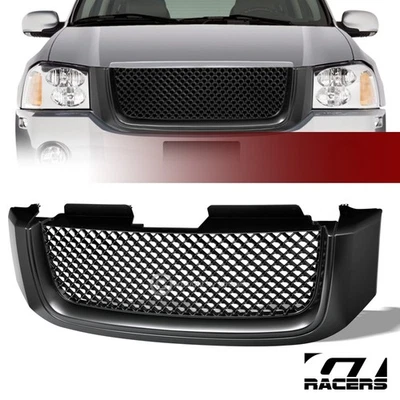 Parrilla de parachoques delantero de malla sin insignias negra mate para GMC Envoy 2002-2008 ABS Foto 1 de 4