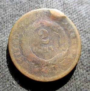 VECCHIA MONETA DEGLI STATI UNITI D'AMERICA 2 CENTESIMI 1864 "SCUDO DELL'UNIONE" (1) - Foto 1 di 2