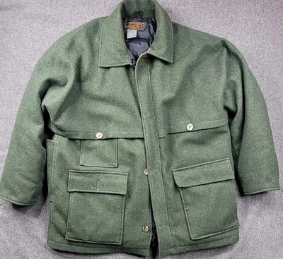 Eddie Bauer Mackinaw Green Wool Goose Down Jacket Sz L  Made In USA - Image 1 of 4