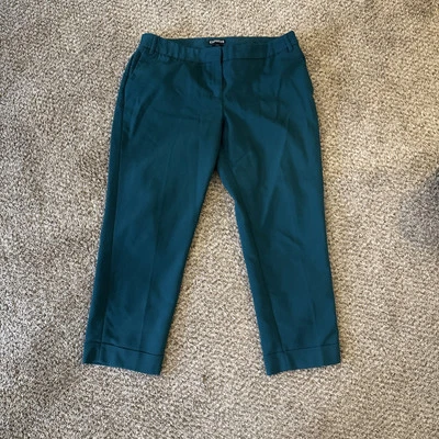 Express Editor Pants Women’s Sz 12 Straight Leg Ankle Pant Green Career Office - Image 1 of 4